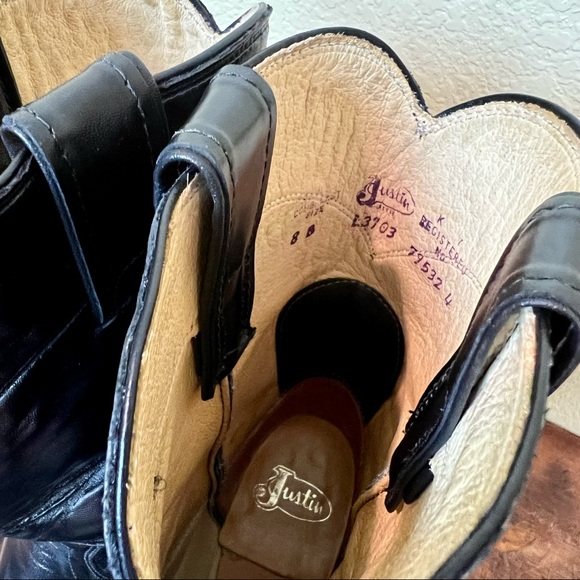 Justin Black Leather Boots - Picture 5 of 5